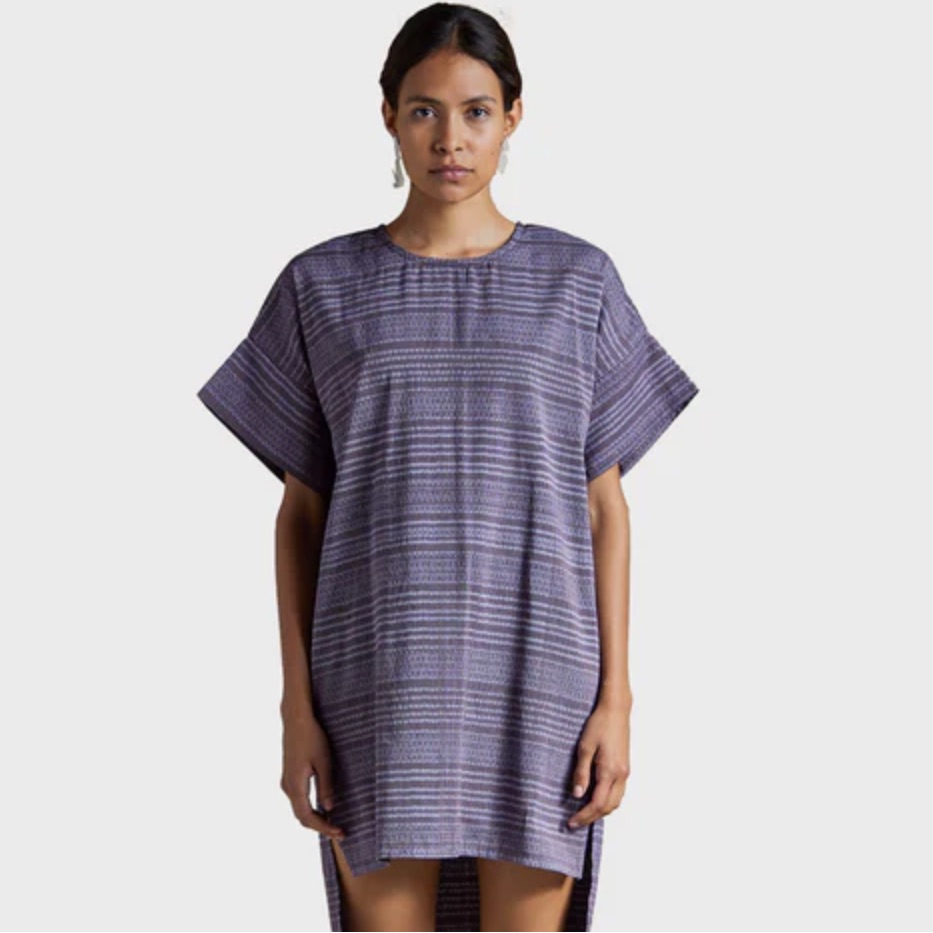 Carla Fernandez Tunic Shawl Poncho Tunica Rebozo Pullover Cover Up Blue Indigo — image 2 of 8